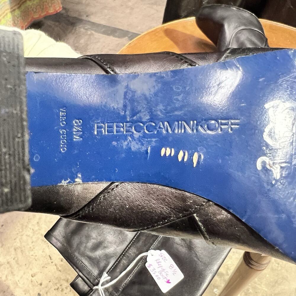 Rebecca Minkoff black leather knee-high boots Size 8.5 TG2089 - Picture 5 of 8